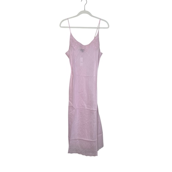J. Crew Embroidered Sheer Ramie Midi Slip Dress NWT L Soft Pink -  mordernwear.com